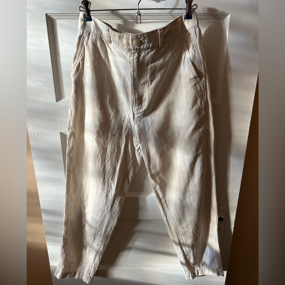 UNIQLO pin-striped linen/cotton pants